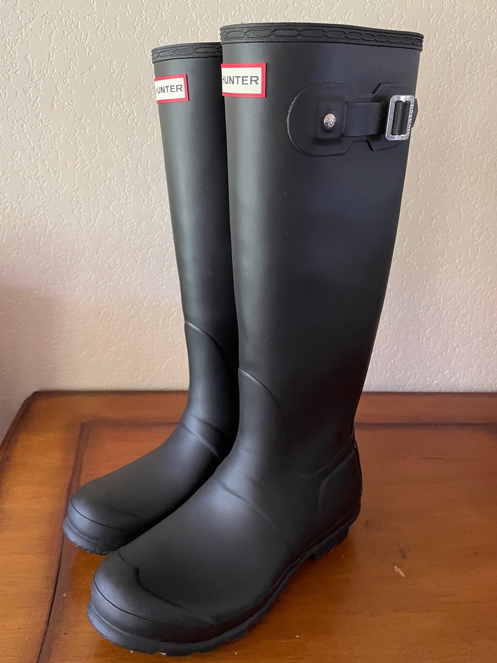 Hunter Black Tall Rain Boots